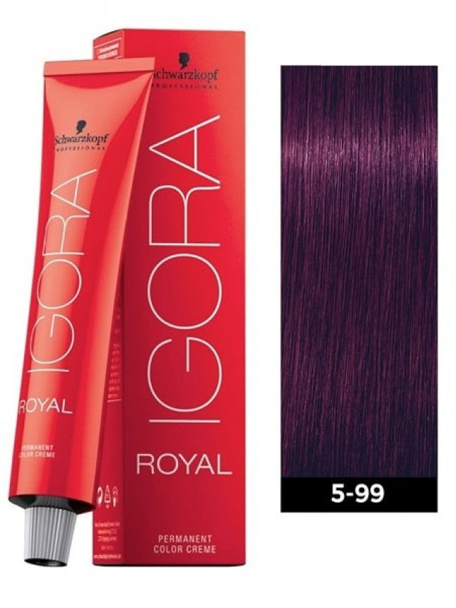 Schwarzkopf Professional Igora Royal Permanent Color Creme (5-99 Light Brown Violet) - Niram