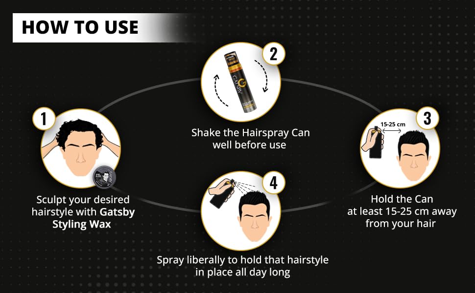 Gatsby Set & Keep Hair Spray - Extreme Hold 250ml | Quick Drying, Long Lasting Hold, No Flaking & Natural Shine | Non Sticky & Easy Wash Off | Styling Hair Spray | Made in Indonesia