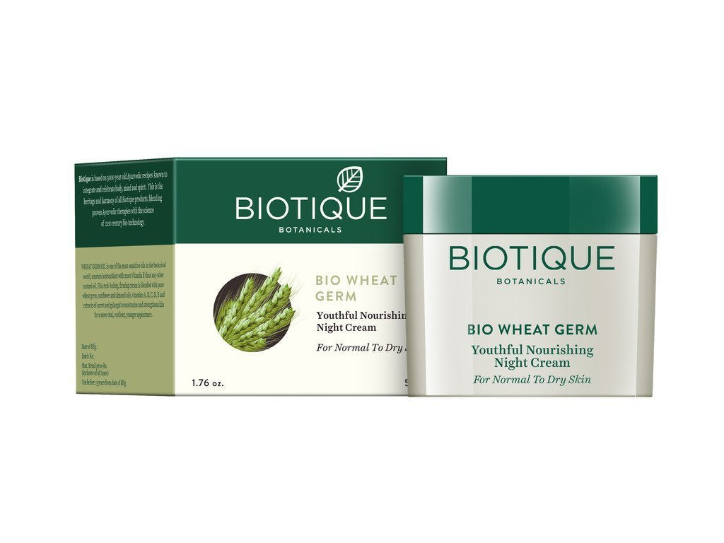 Biotique Bio Wheat Germ Youthful Nourishing Night Cream (50gm) - Niram