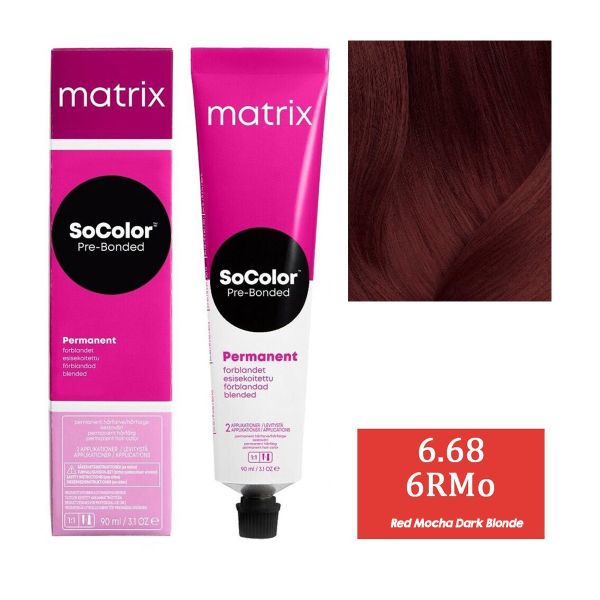 Matrix SOCOLOR 6.68 6RMo (Dark Red Mocha Blonde)