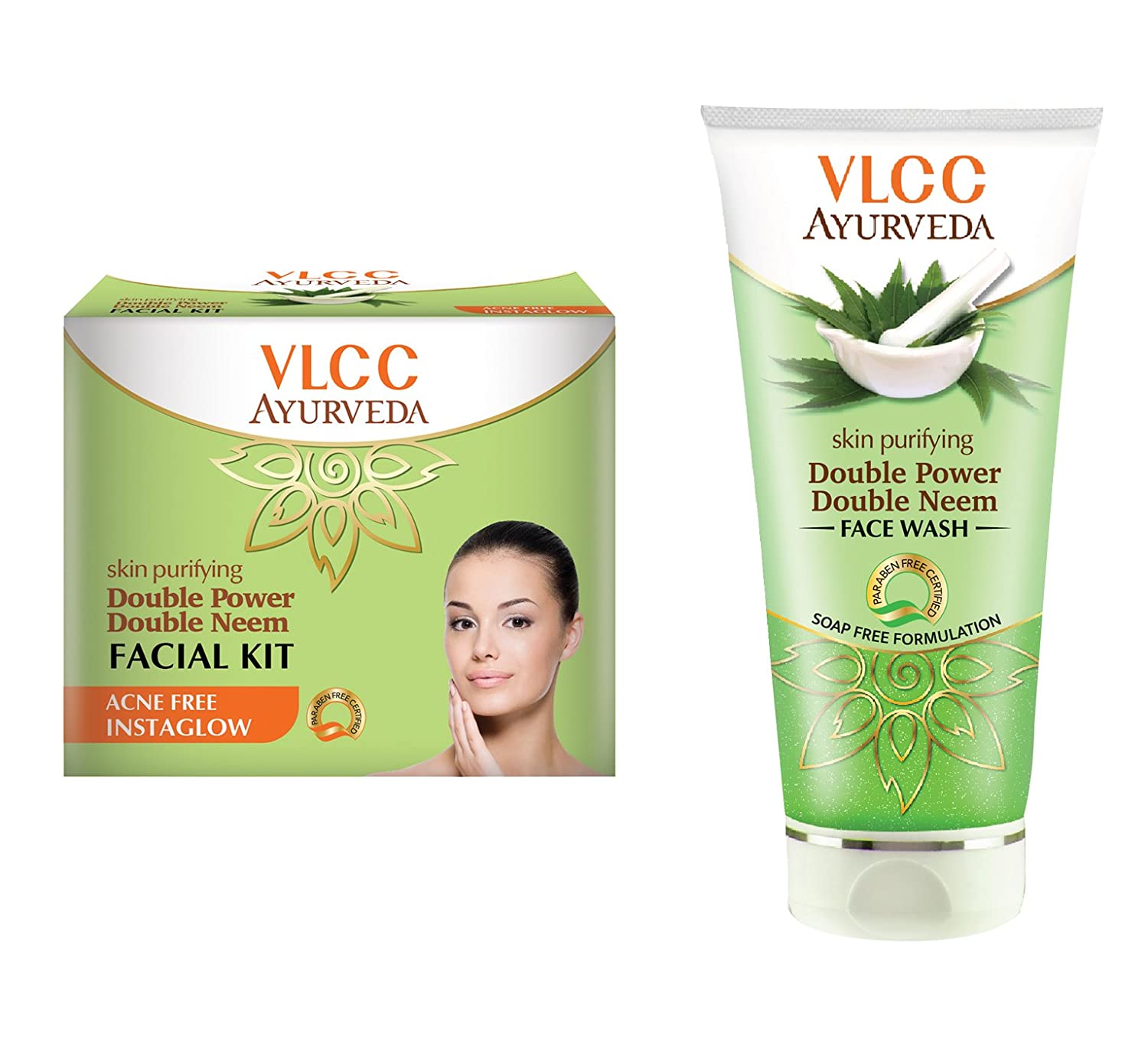 VLCC Ayurveda Double Neem Facial Kit & Face Wash Combo - Niram