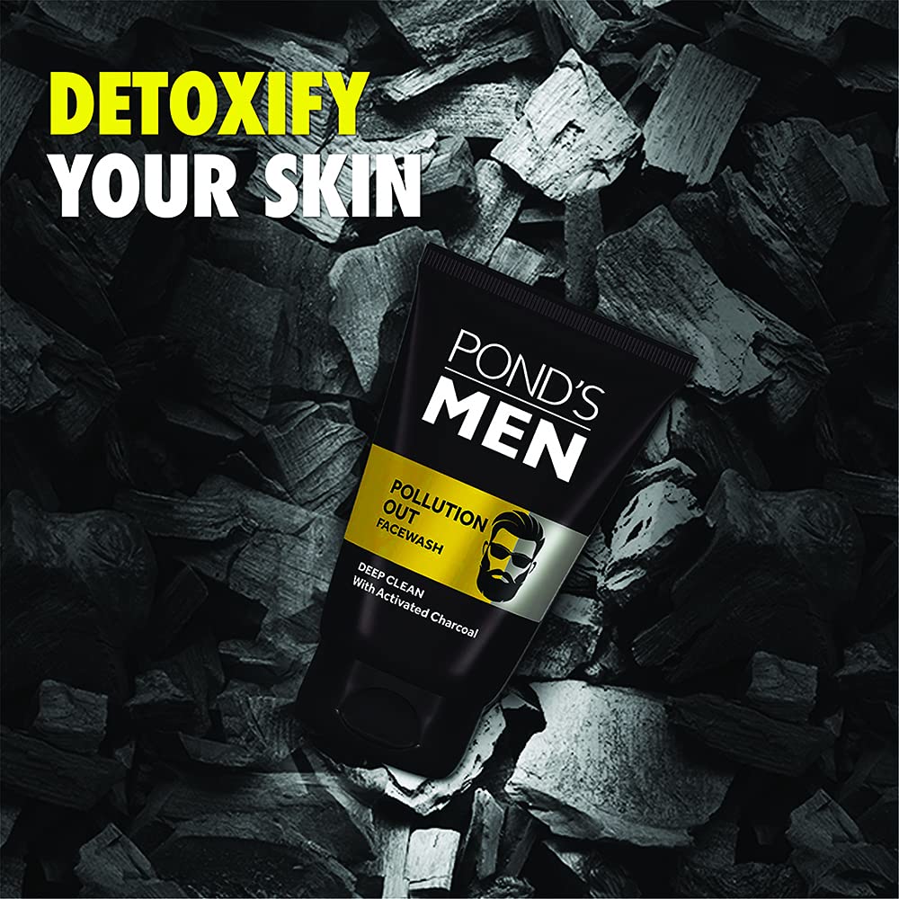 Pond's Men Pollution Out Face Wash Deep Clean With Activated Charcoal (50gm)