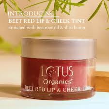 LOTUS ORGANICS + BEET RED LIP & CHEEK TINT ENRICHED WITH SHEA BUTTER 10G