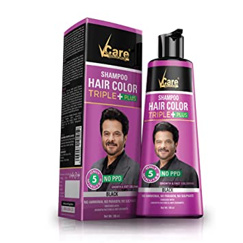 VCare Shampoo Hair Color - Black (180ml) - Niram