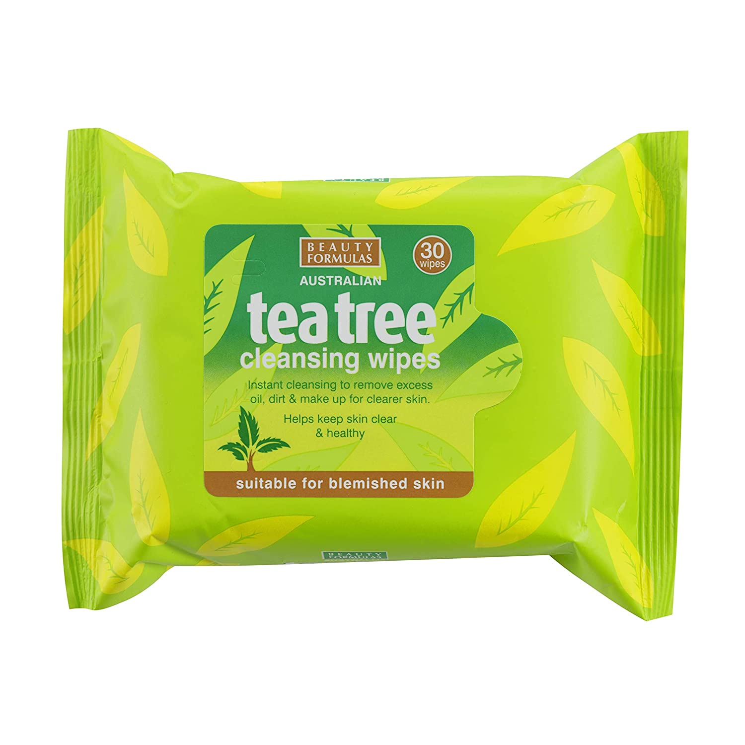 Beauty Formulas Australian Tea Tree Cleansing Wipes (30 Wipes)