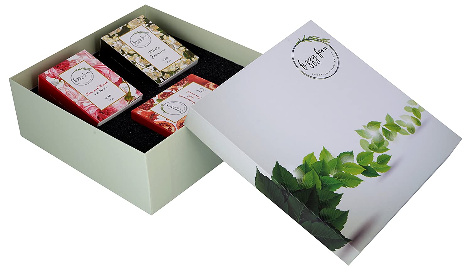 Fizzy Fern The Daily Soaps Gift Box (Rose & Basil, White Jasmine & Pomegranate & Tamarind) - Niram