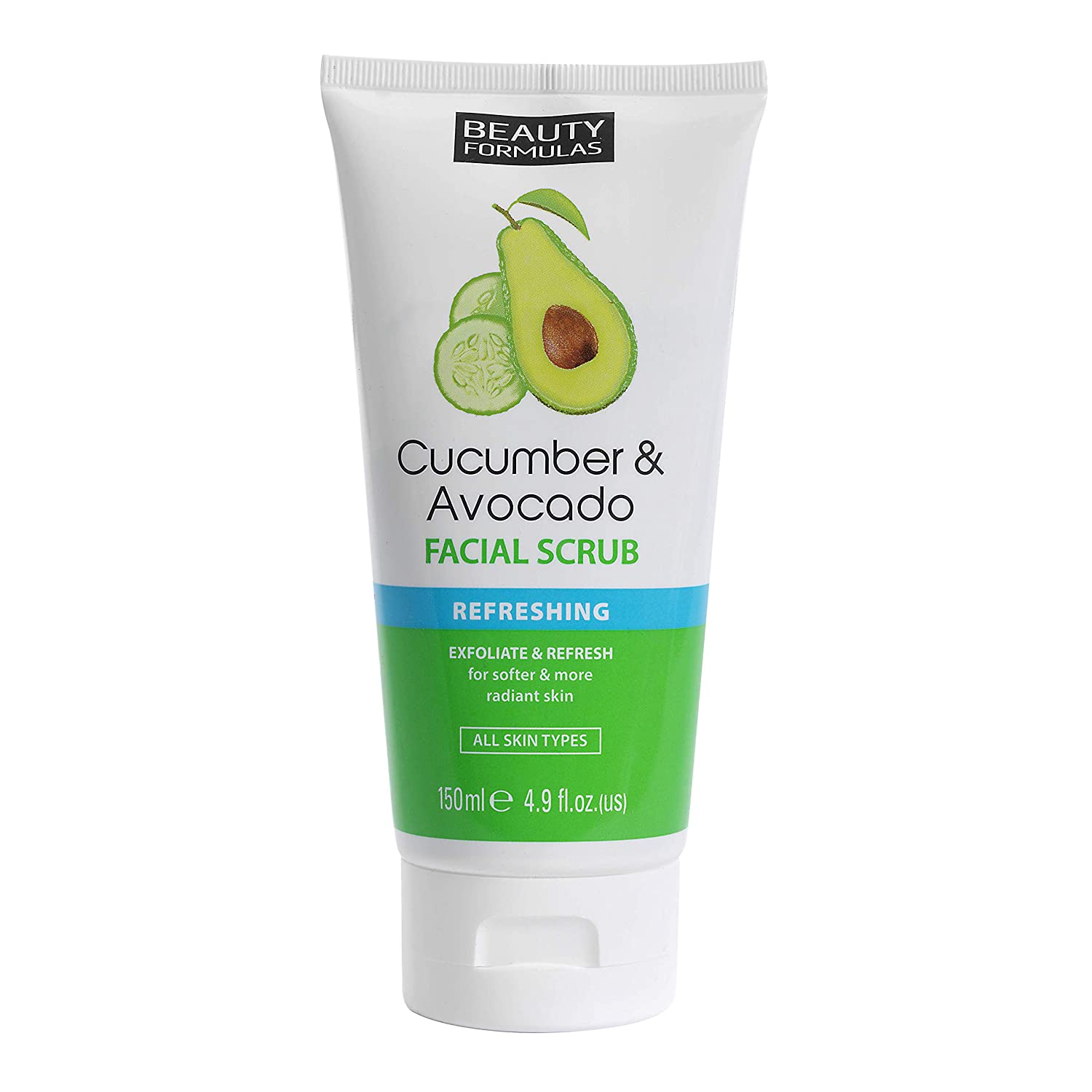 Beauty Formulas Cucumber & Avocado Facial Scrub Refreshing (150ml)