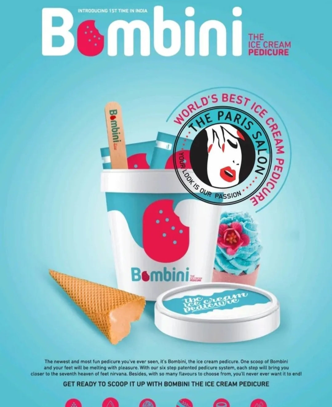 Bomb Cosmetics Bombini The Ice Cream Pedicure Kit (Single Use