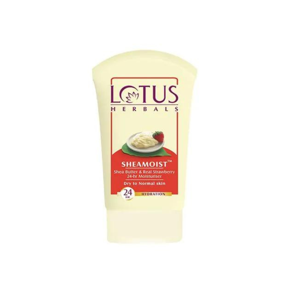 Lotus Herbals SHEAMOIST Shea Butter & Real Strawberry 24hr Moisturiser (120gm)