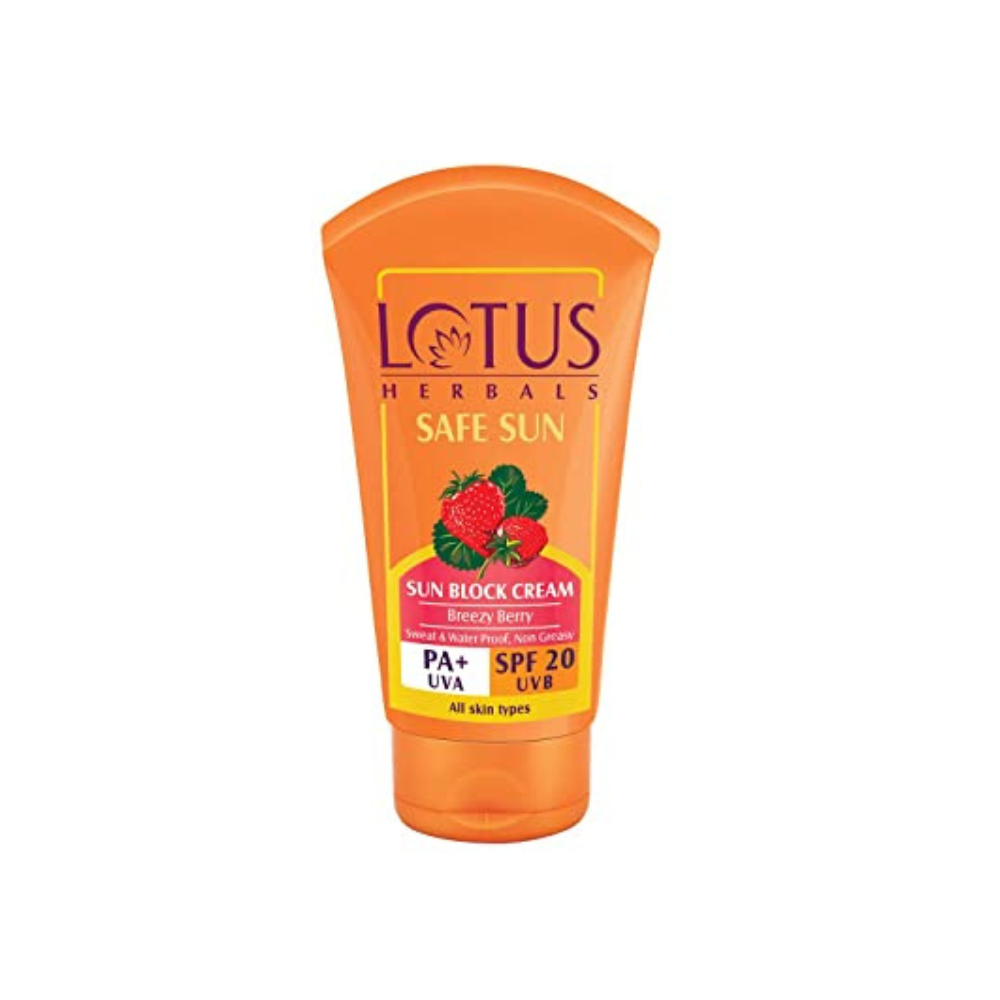Lotus Herbals Safe Sun Sun Block Cream PA+ SPF 20 (100gm)