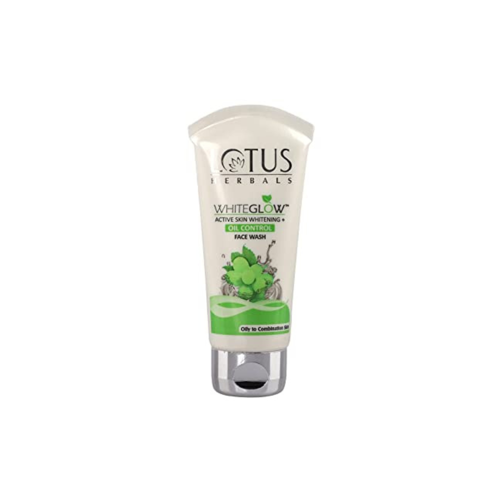 Lotus Herbals WhiteGLOW Active Skin Whitening + Oil Control Face Wash (100gm)