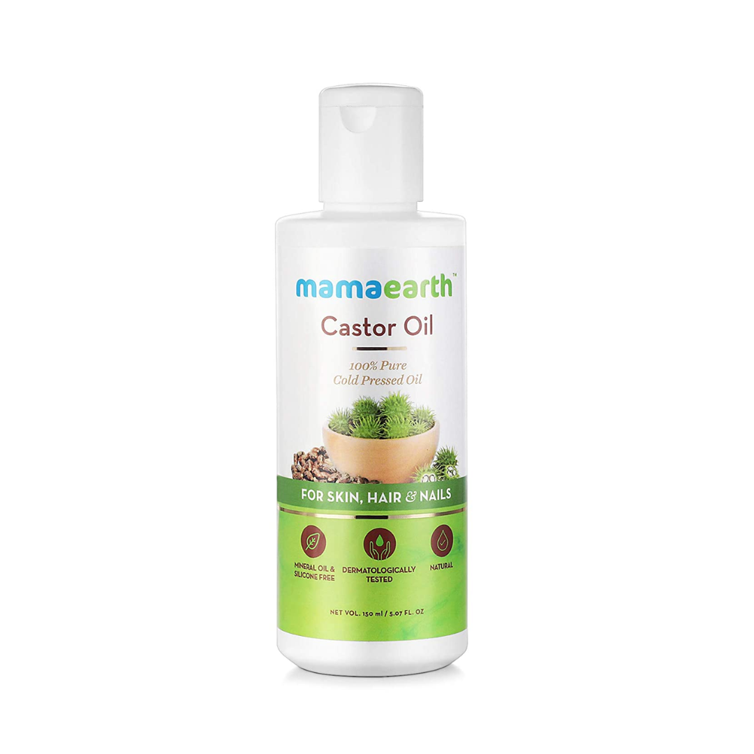 Mamaearth 100% Pure Castor Oil, Cold Pressed, To Support Hair Growth, Good Skin and Strong Nails (150ml)