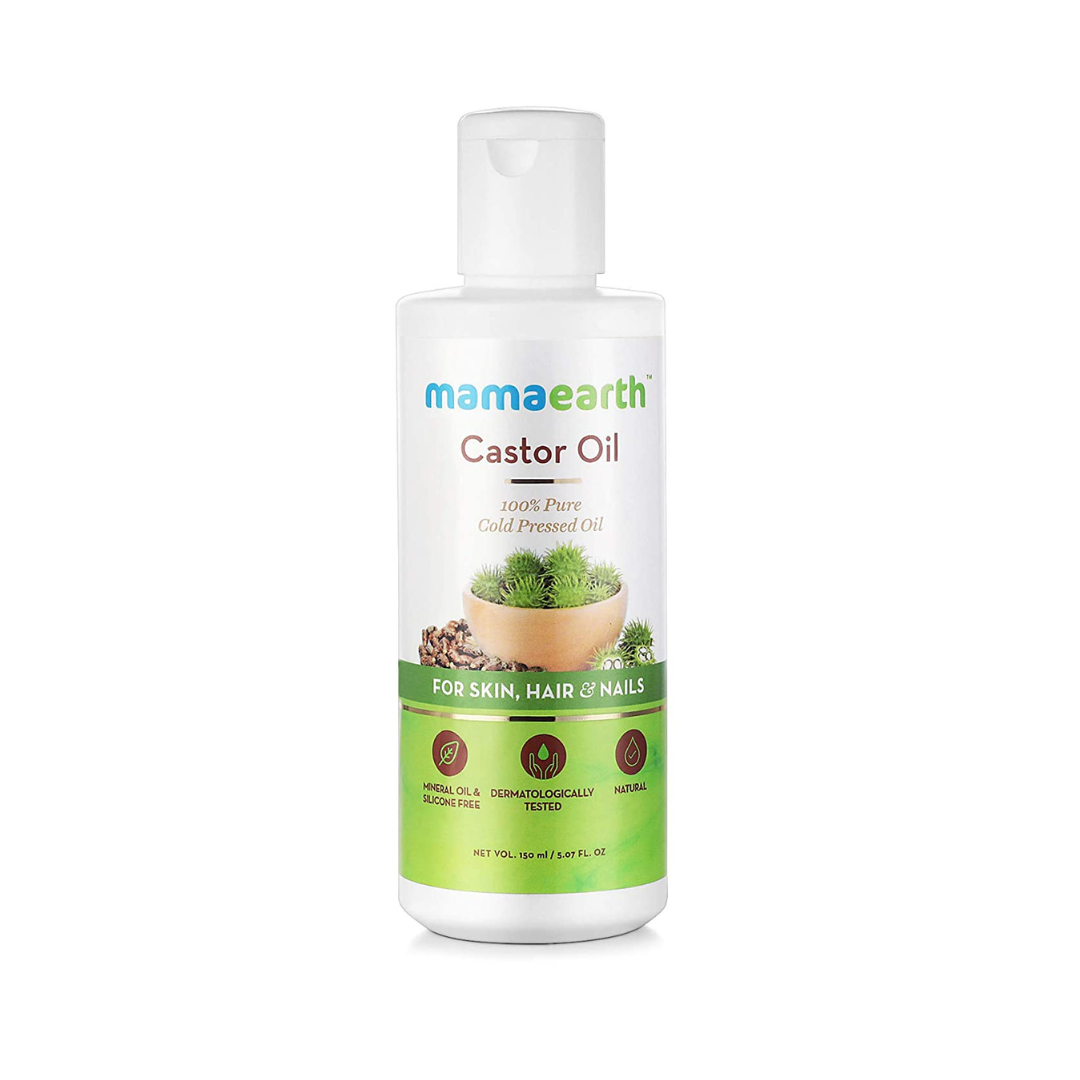 Mamaearth 100% Pure Castor Oil, Cold Hair Growth, Good Skin and Strong Nails (150 ml)