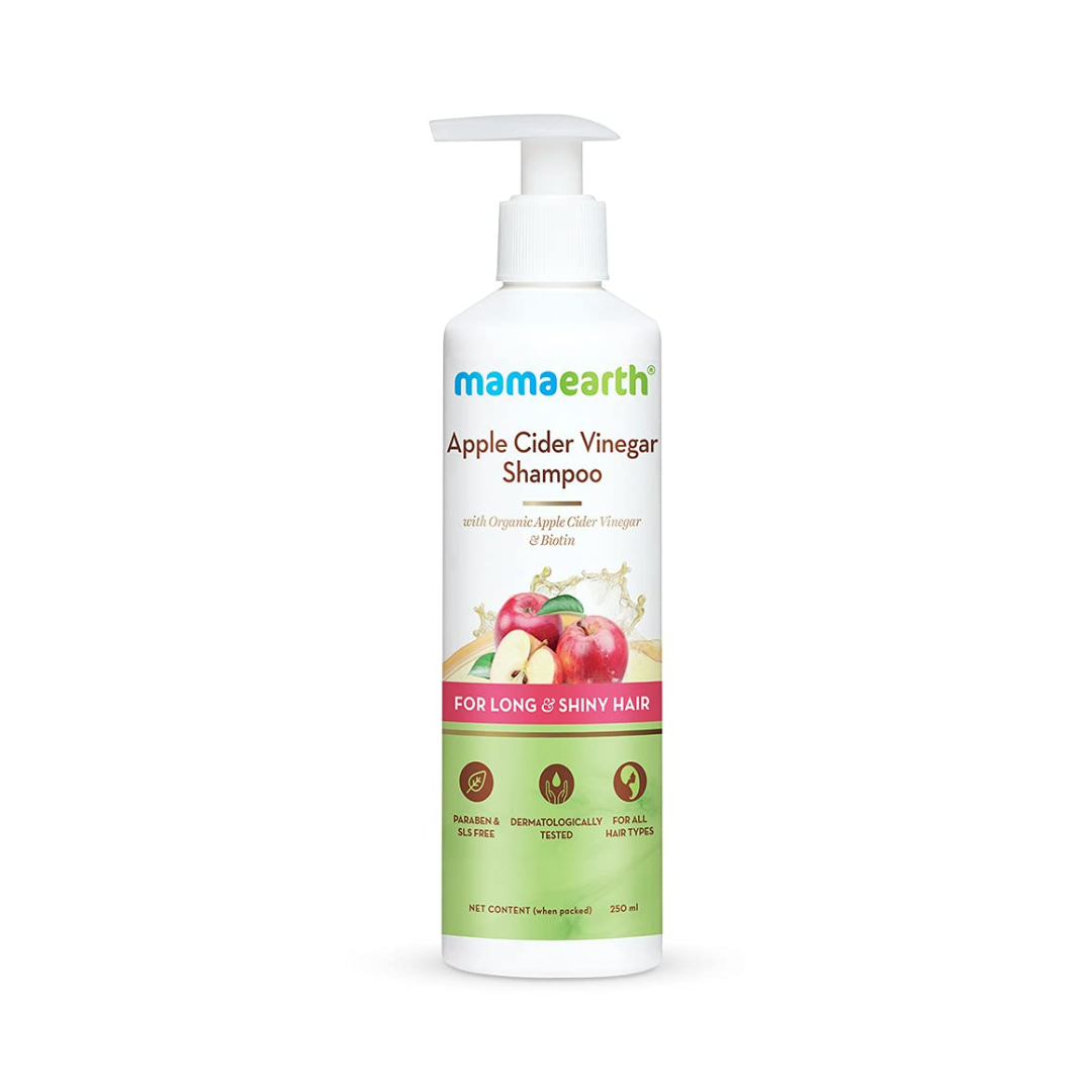 Mamaearth Apple Cider Vinegar Shampoo with Organic Apple Cider Vinegar & Biotin for Long & Shiny Hair – 250ml