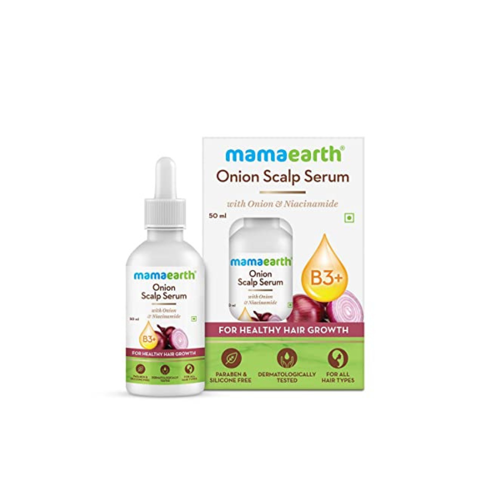 Mamaearth Onion Oil Scalp Serum with Onion Oil & Niacinamide for Healthy Hair Growth – 50ml