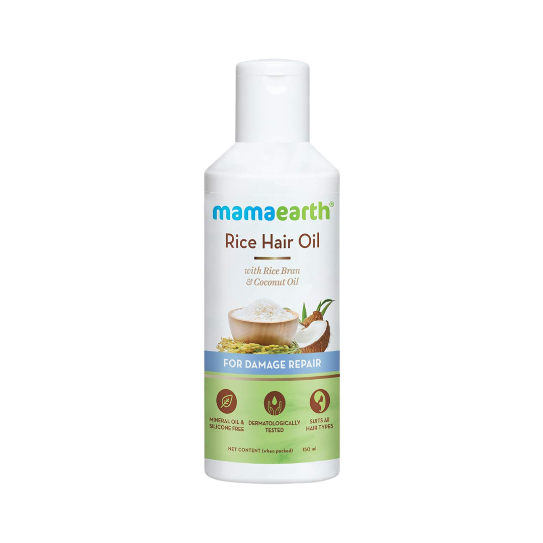 Mamaearth Rice Hair Oil with Rice Bran & Coconut Oil For Damaged, Dry and Frizzy Hair – 150ml