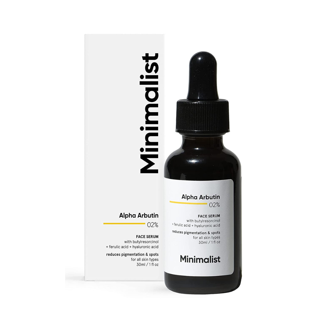 Minimalist aplha arbutin 02% face serum for Pigmentation & Dark Spots Removal for Men & Women , 30 ml