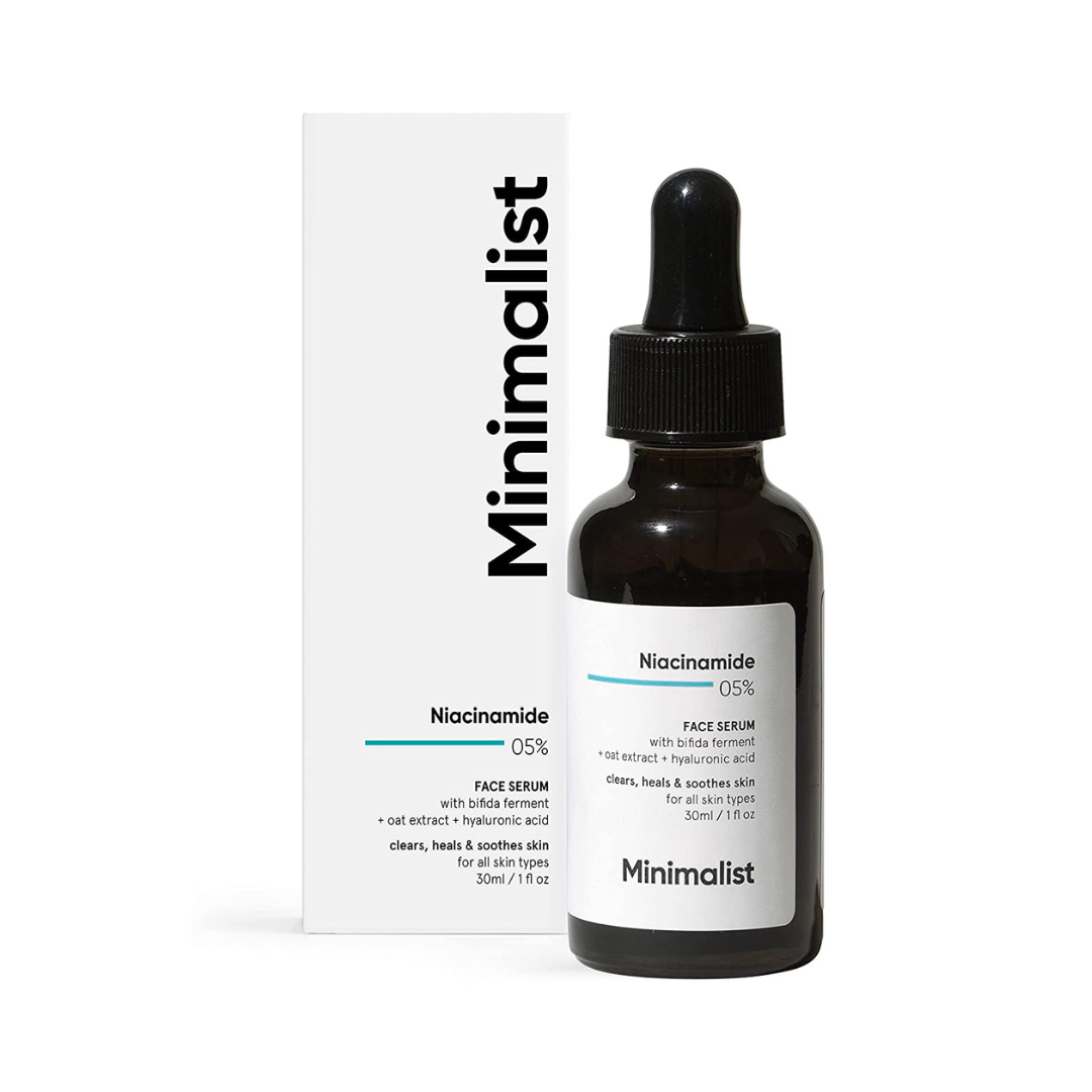 Minimalist 5% Niacinamide Day and Night Face Serum with Vit B3 and Hyaluronic Acid For Women and Men for Dry and Sensitive Skin (30 ml)