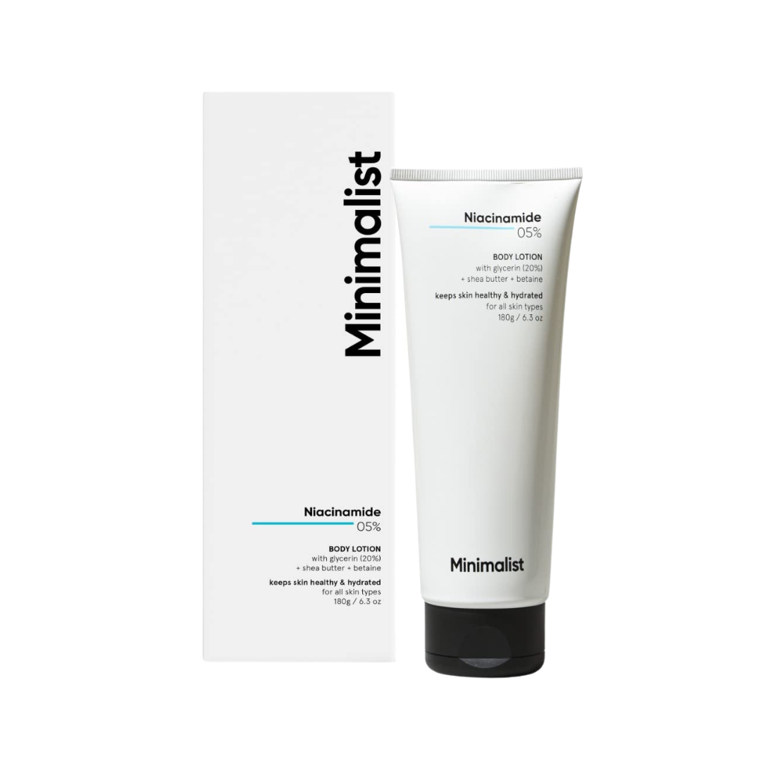 Minimalist Niacinamide 5% Body Lotion, Repairs Skin Barrier, Nourishes With Shea Butter, For Men & women ,180 g