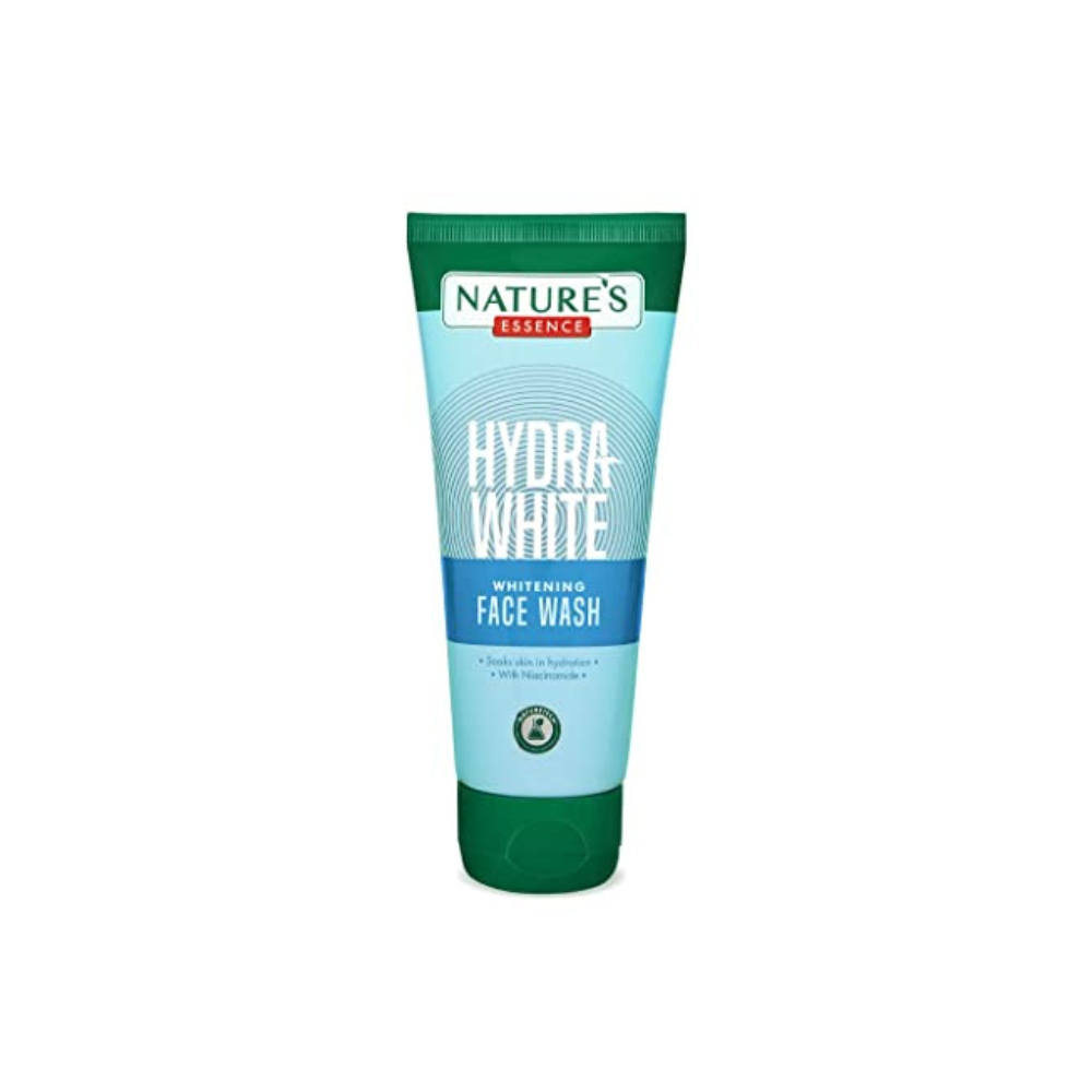 Natural essence hydra white, whitening face wash, soaks skin in hydration