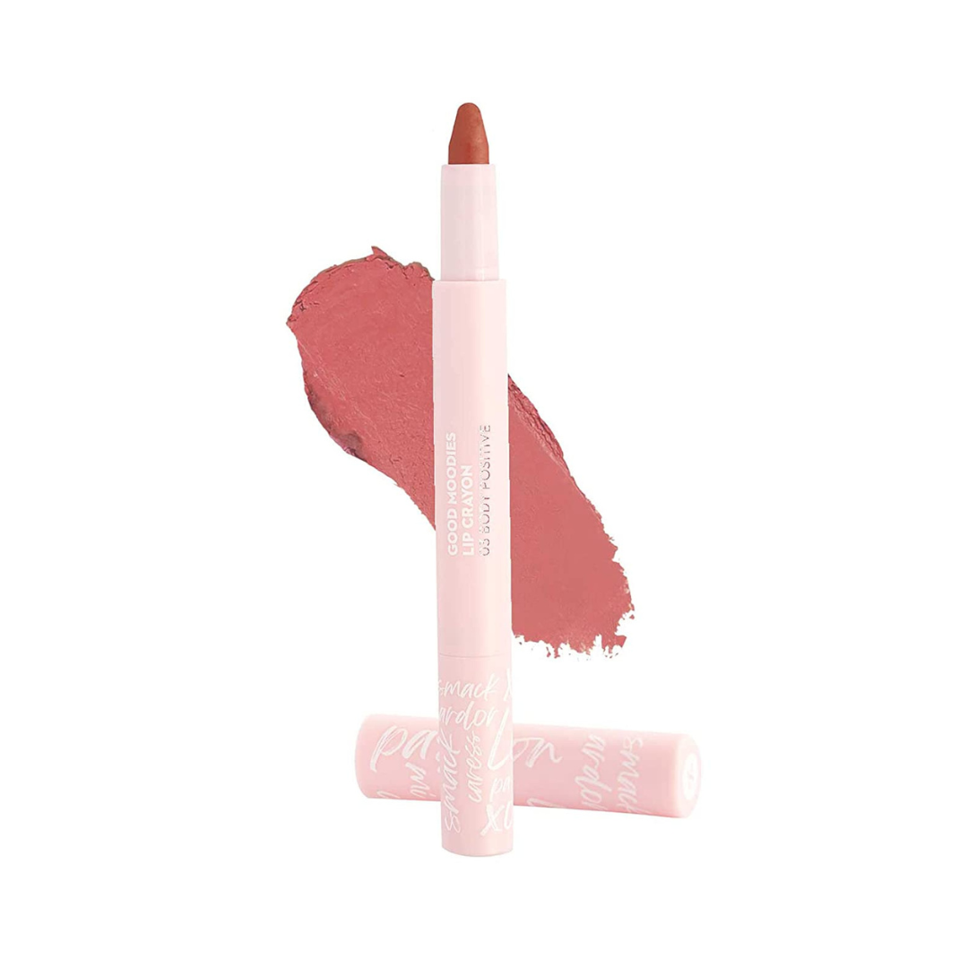 SUGAR Cosmetics | Good Moodies | Lip Crayon | 03 Body Positive (Coral Peach Lip Shade)