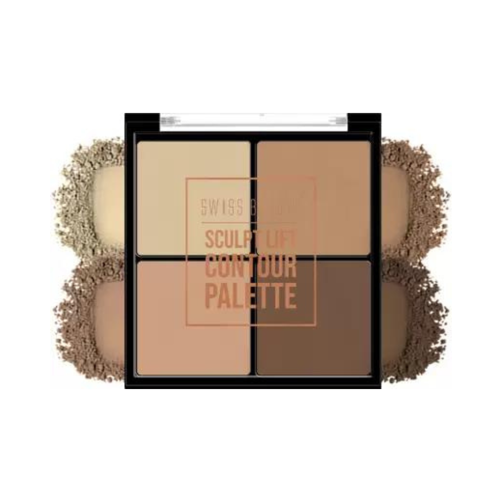 Swiss Beauty Sculpt Lift Contour Palette  4 Highly Pigmented Colors  Highlighter Palette - (Shade-01, 14gm)