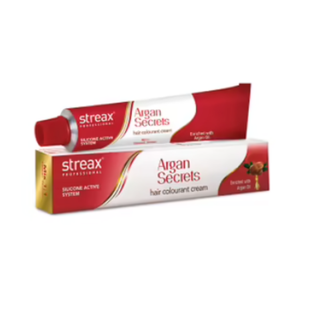 Streax Professional Argan secrets hair colourant cream, silicone active system, enriched with argan oil Soft black 02