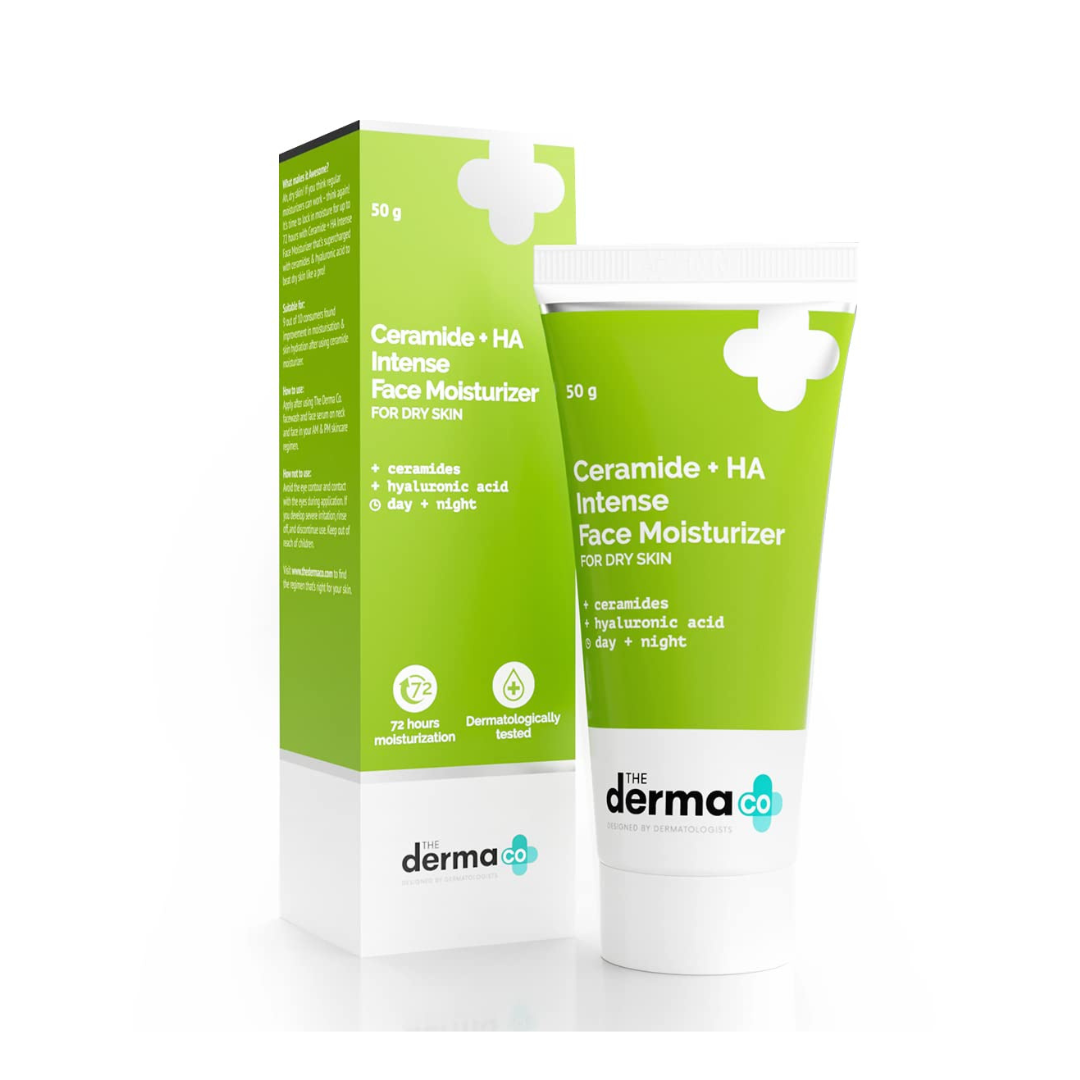 The derma co ceramide+HA intense face moisturizer for dry skin 50g