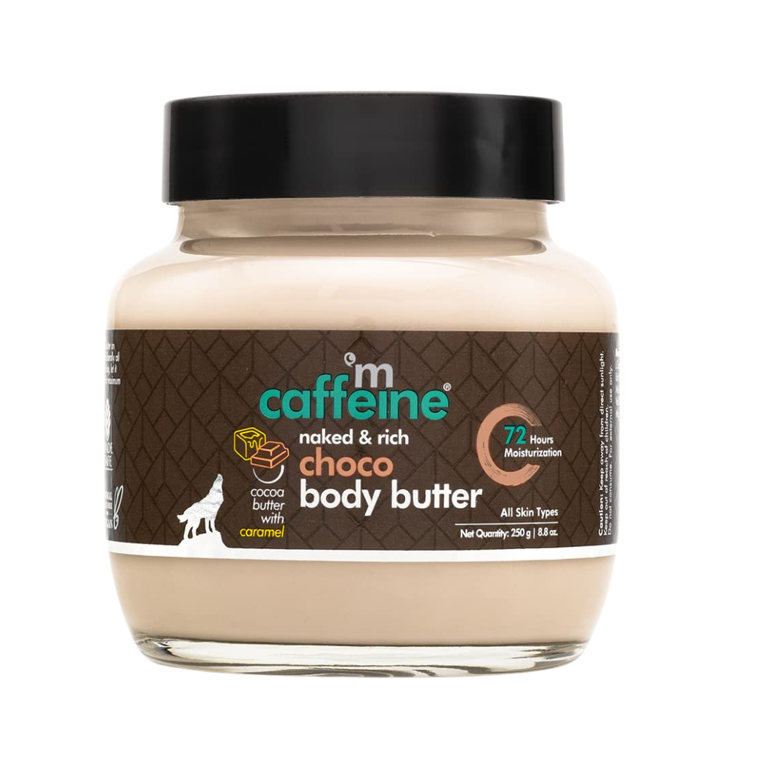 M CAFFEINE CHOCO BODY BUTTER 72 HRS MOISTURISATION, Body Butter Lotion Cream for Women & Men 250G