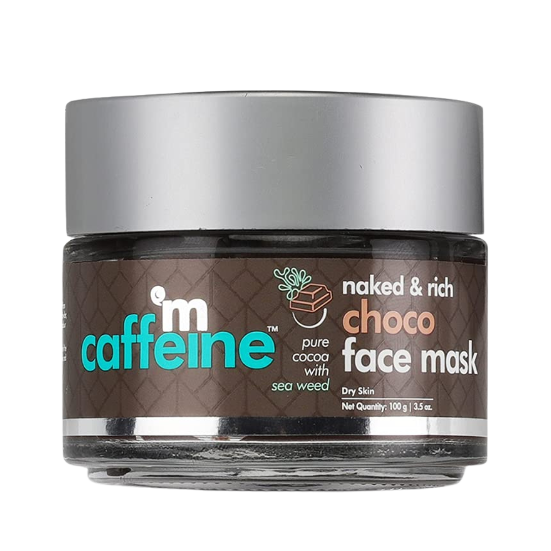 M CAFFEINE CHOCO FACE MASK, Clay Face Pack with Aloe Vera & Cocoa for Smooth & Nourished Skin 100G