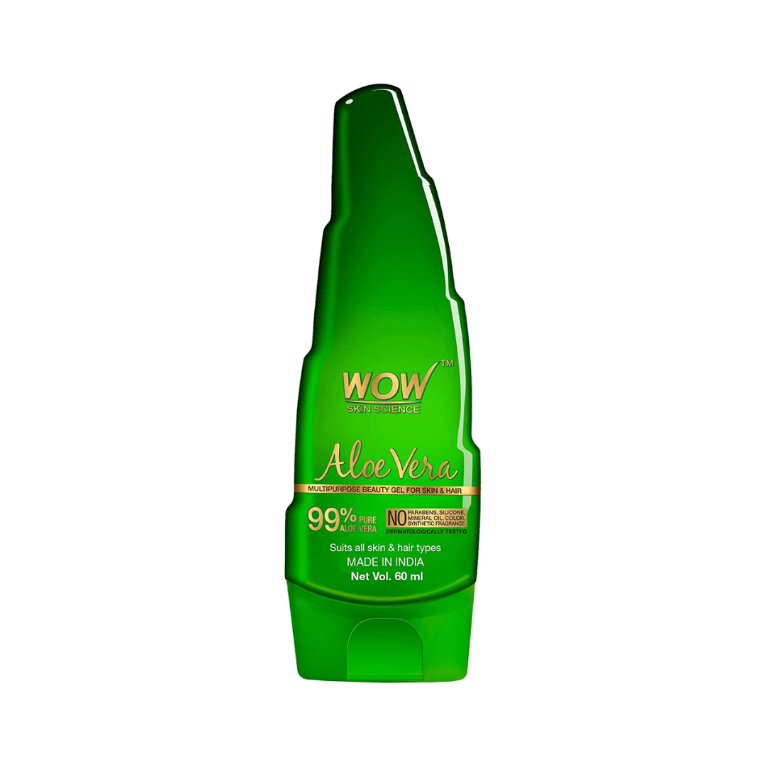 WOW Aloe Vera Multipurpose Beauty Gel for Skin and Hair, 60 ml