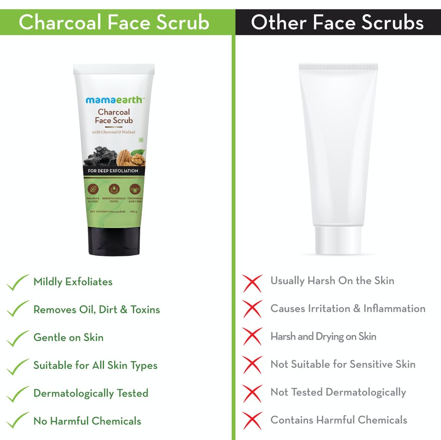 Charcoal Face Scrub For Oily Skin & Normal skin