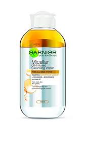 Garnier Skin Naturals Micellar Oil-Infused Cleansing Water + Free Cotton Pad (Yellow)-400 ml - Niram