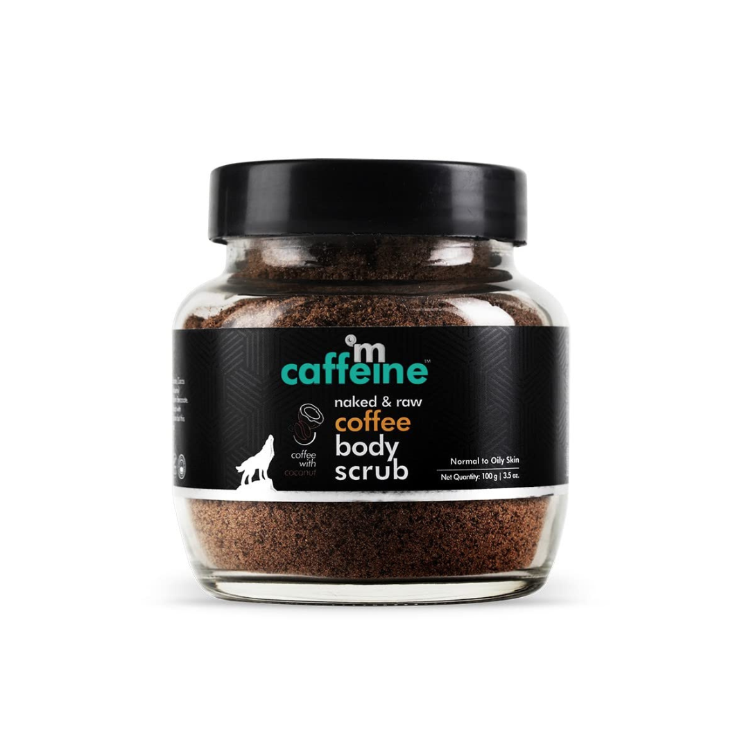 m Caffeine Coffee Body Scrub, De-Tan Bathing Scrub with Coconut Oil, , Elbows & Arms 100G