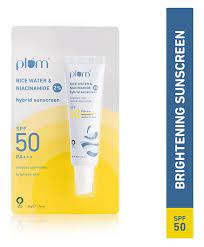 Plum rice water & niacinamide 2 % hybrid 50 PA+++ ( reduces blemishes , brighten skin ) 50g