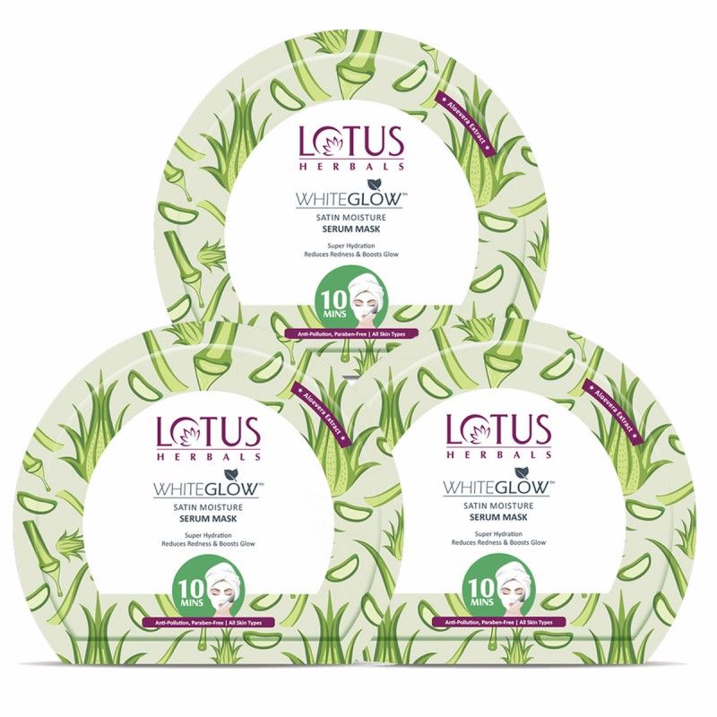Lotus Herbals WhiteGlow Satin Moisture Serum Sheet Mask (Pack of 3) - Niram