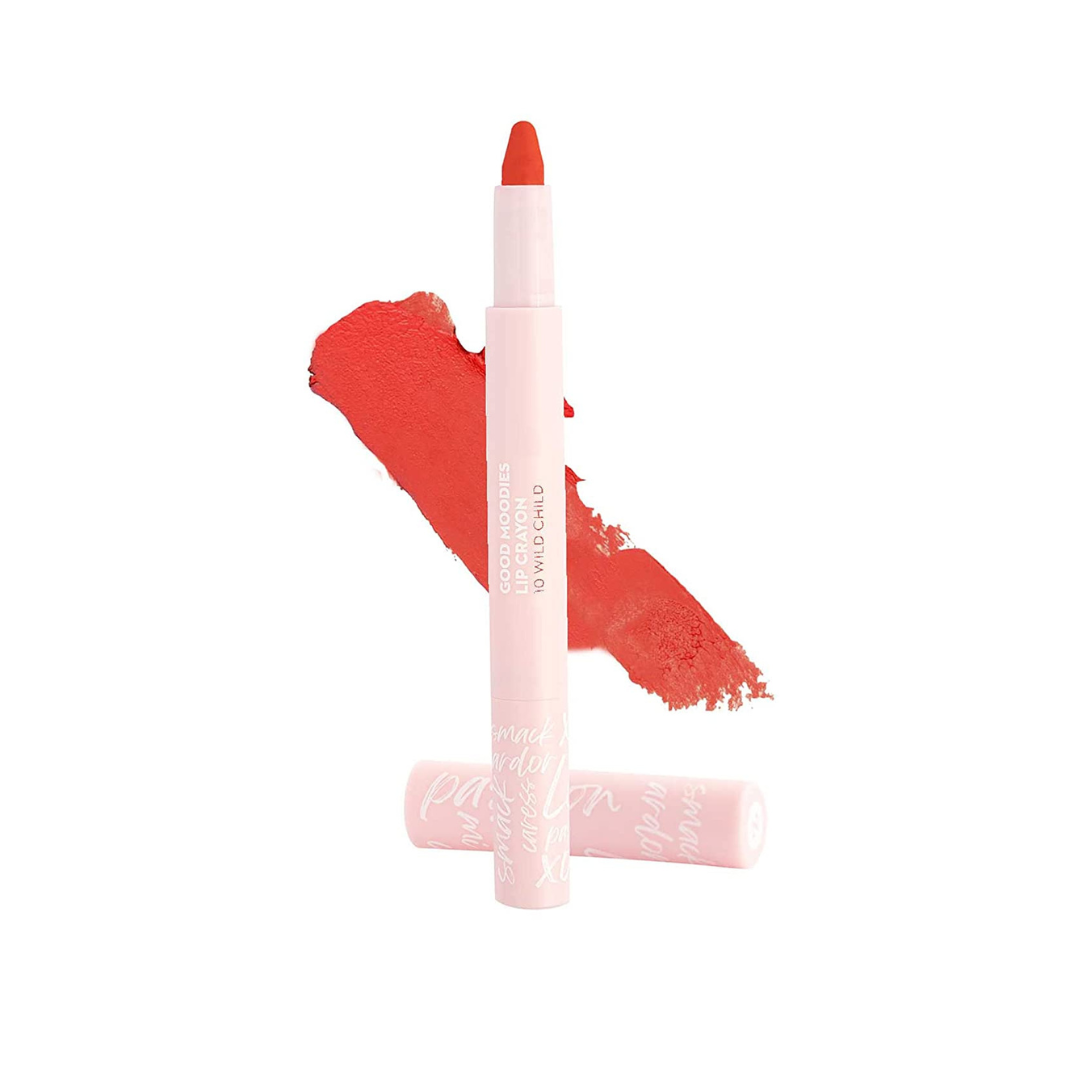 SUGAR Cosmetics | Good Moodies | Lip Crayon | 10 Wild Child (Bright Orange Lip Shade)