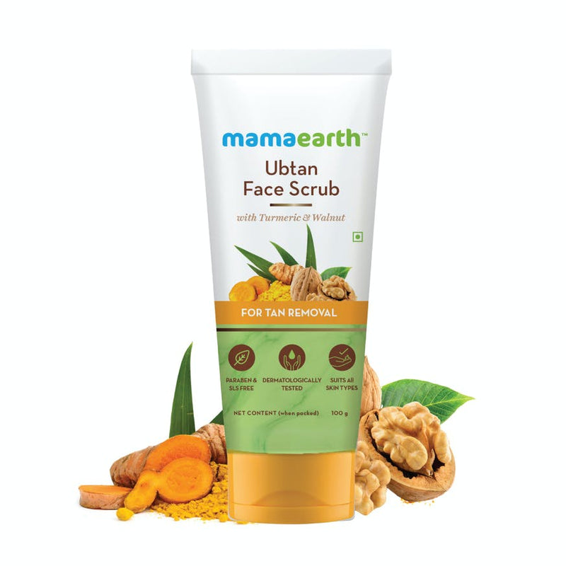 MAMAEARTH UBTAN FACE SCRUB WITH TURMERIC & WALNUT 100G. MAMAEARTH UBTAN FACE SCRUB WITH TURMERIC & WALNUT 100G.