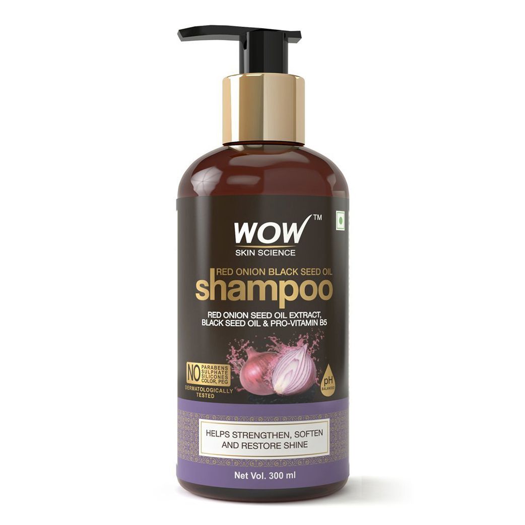 WOW Skin Science Onion Shampoo for Hair Growth and Hair Fall Control - With Red Onion Seed Oil Extract, 300ml